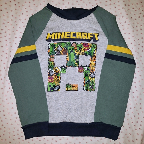 Boys 7 Jumping Beans Minecraft Raglan Graphic Hoodie - Picture 2 of 4